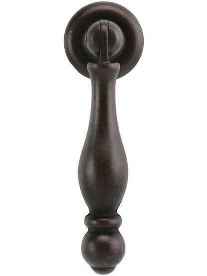 Pendant Drop Pull with Round Rosette - .87 inch x 2.87 inch in Oil Rubbed Bronze.
